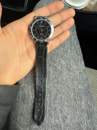 Reloj Bvlgari Cuarzo Negro y Plateado