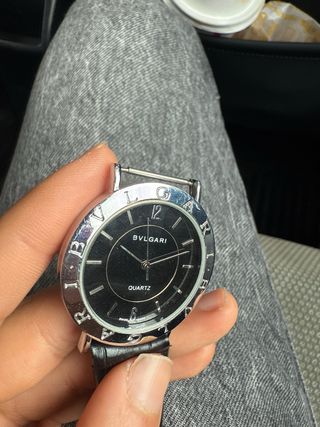 Reloj Bvlgari Cuarzo Negro y Plateado