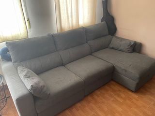 Sofá modular gris tela
