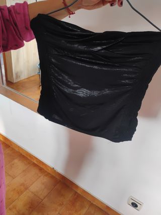 Top negro mujer sin tirantes