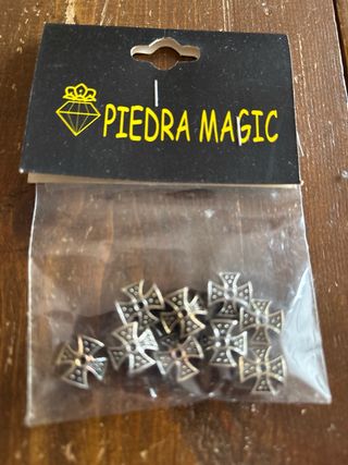 Lote Abalorios Corazón y Cruz Plata