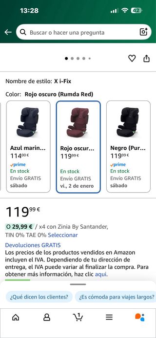 Silla coche Cybex Solution X-fix roja