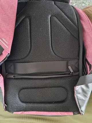 Mochila Antirrobo Mujer Gris y Rosa