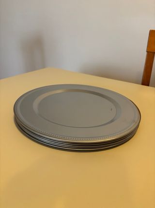 Bajoplatos de acero, 12 unidades