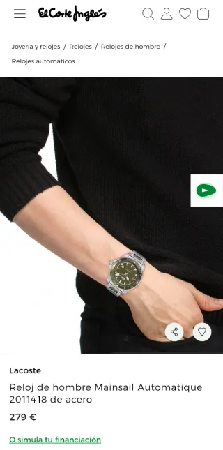 Reloj Lacoste Mainsail Automaquite Acero (2011418)