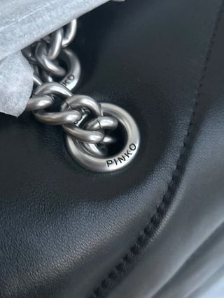 Borsetta Pinko Nera con Logo Uccelli