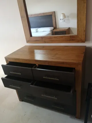 Dormitorio completo madera maciza y bambú