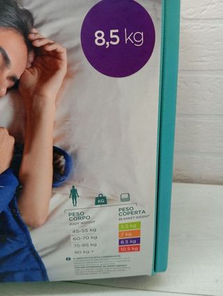 Manta ponderada azul de microfibra