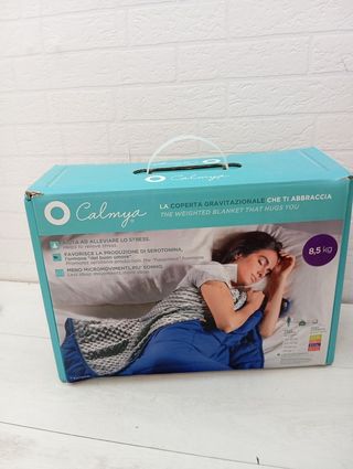 Manta ponderada azul de microfibra