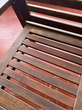 Conjunto mesa y sillas exterior madera