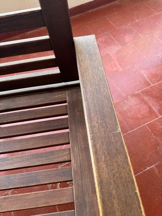 Conjunto mesa y sillas exterior madera