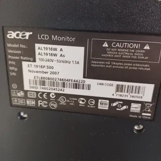 Monitor LCD Acer 19 pollici AL1916W