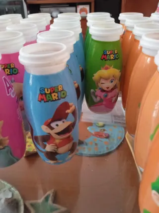 LEER Lotto di Bottiglie Actimel Super Mario