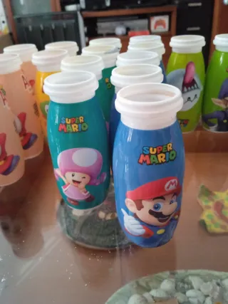 LEER Lotto di Bottiglie Actimel Super Mario