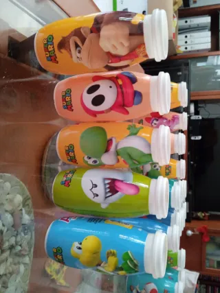 LEER Lotto di Bottiglie Actimel Super Mario