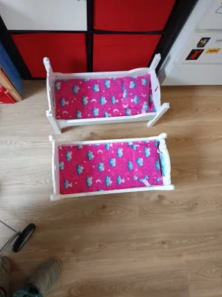 Cuna litera de madera para muñecas