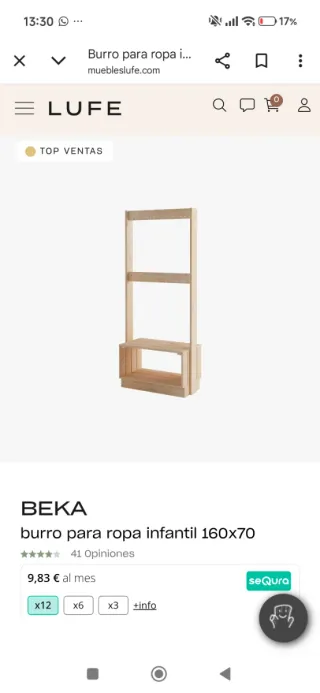 Burro perchero madera y tela