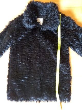 Abrigo pelo negro Mango Talla XS