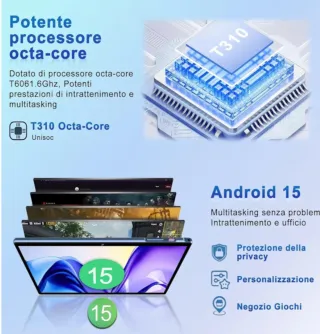 Tablet 10" Android 15 | 30GB RAM, Gemini AI, Nuovo