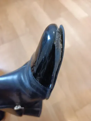 Botines Zara Piel Charol Negros