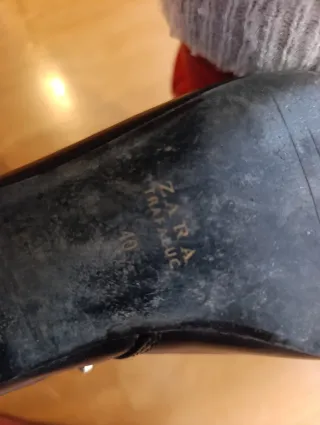 Botines Zara Piel Charol Negros