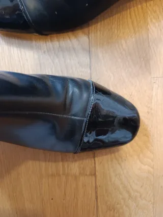 Botines Zara Piel Charol Negros