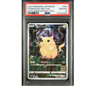 PSA 10 Pikachu Rev. Foil #001 25 aniversario