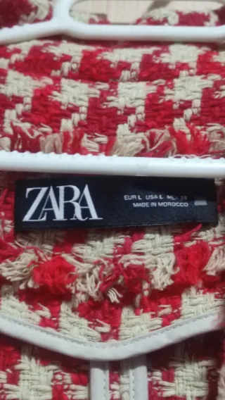 Chaqueta Estilo Tweed ZARA - Estampado Houndstooth