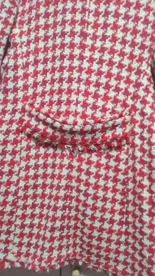 Chaqueta Estilo Tweed ZARA - Estampado Houndstooth