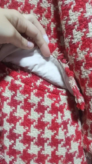 Chaqueta Estilo Tweed ZARA - Estampado Houndstooth