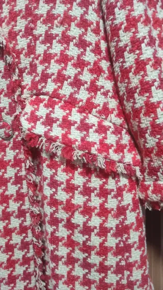 Chaqueta Estilo Tweed ZARA - Estampado Houndstooth