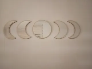 Conjunto Espejos Fases Luna Acrílico Madera