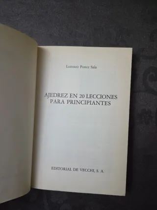 Libro Ajedrez En 20 Lecciones Para Principiantes