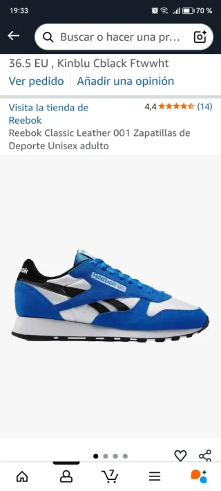 zapatillas Reebok Classic Azul y Plata unisex