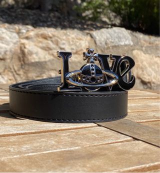 Cinturón Vivienne Westwood LOVE Negro Plata