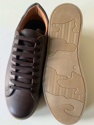 Sneakers uomo vera pelle marrone