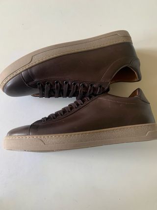 Sneakers uomo vera pelle marrone