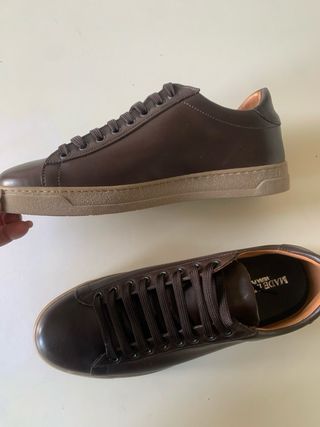 Sneakers uomo vera pelle marrone