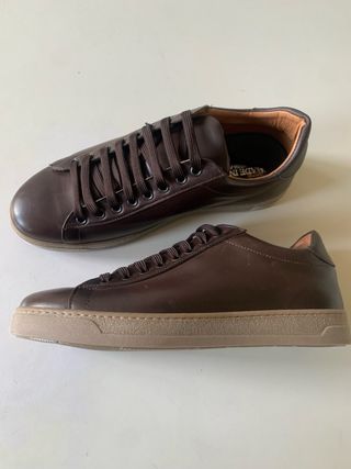 Sneakers uomo vera pelle marrone