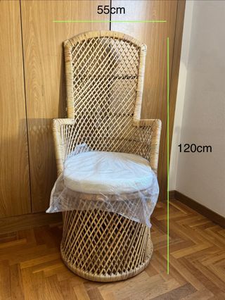 Sillón de mimbre estilo peacock