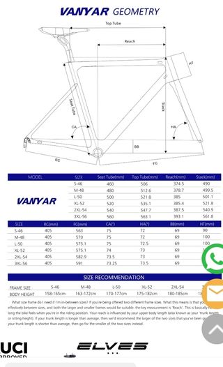 Bicicleta carretera elves vanyar t. xs