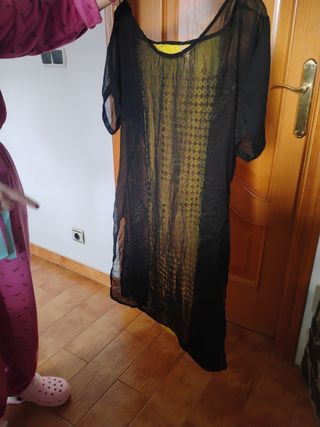 Vestido negro y amarillo talla única