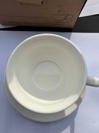 2x Tazza caffè porcellana con piattino 220ml