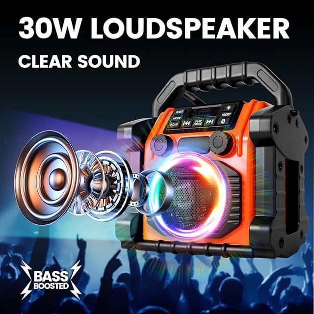 Altavoz Portátil, Radio, linterna y Bluetooth