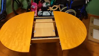 Mesa redonda extensible madera