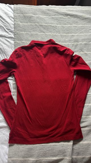 Polo Tommy Hilfiger Manga Larga Burdeos Talla M