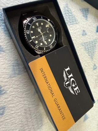 Reloj LIGE Hombre Plata y Negro