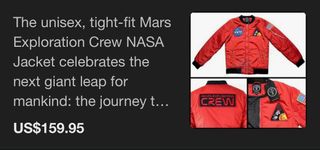 Chaqueta Bomber NASA Roja Talla XS