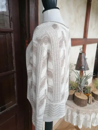 Jersey Mujer Talla L Beige y Dorado