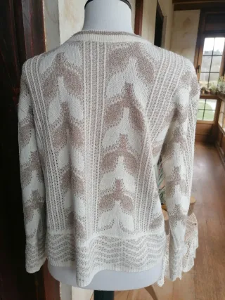 Jersey Mujer Talla L Beige y Dorado